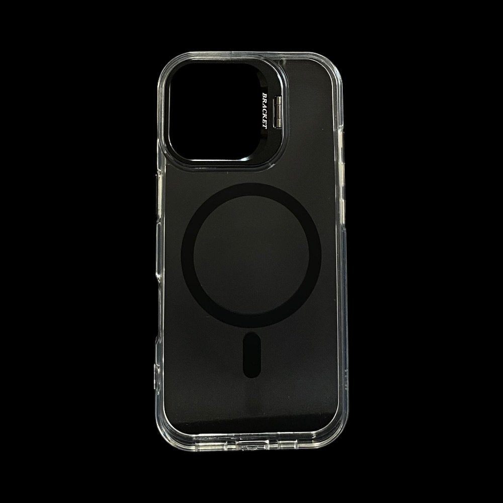 Estuche El Rey transparente iphone 17 Magsafe Bracket color negro