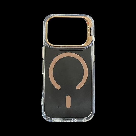 Estuche El Rey transparente iphone 17 pro Magsafe Bracket color cafÃ©