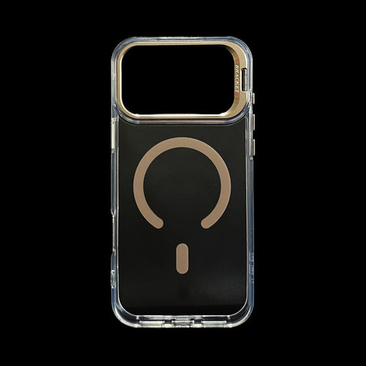 Estuche El Rey transparente iphone 17 pro max Magsafe Bracket color cafÃ©