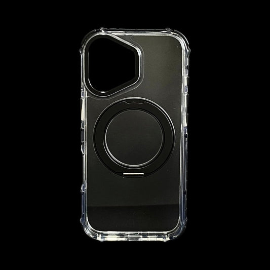 Estuche El Rey Magstand iphone 17 Magsafe transparente borde negro