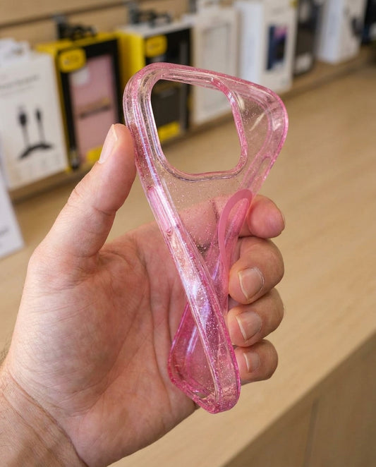 Estuche OtterBox Symmetry con MagSafe iPhone 16 Color Glitter Rosado