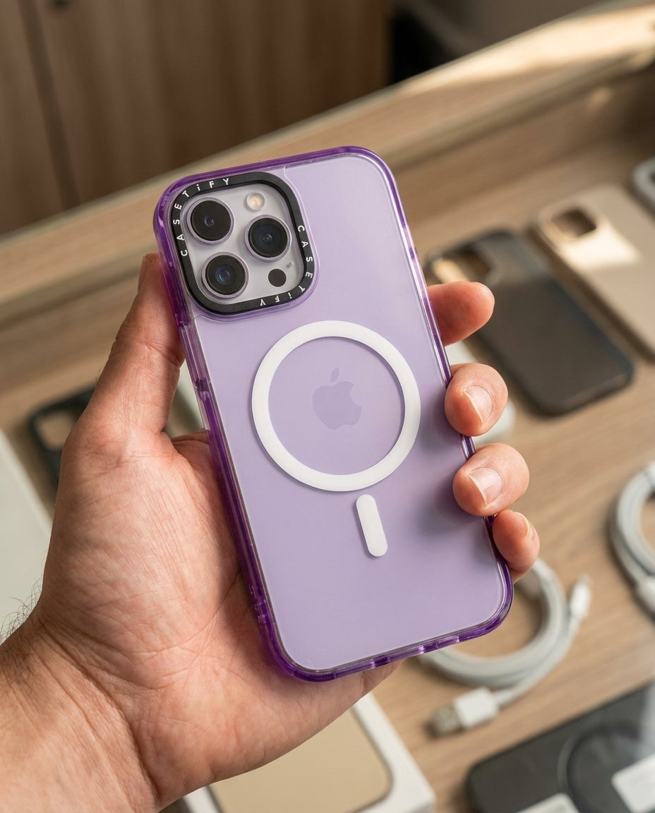 Estuche CASETiFY Impact MagSafe iPhone 14 Pro Max Morado