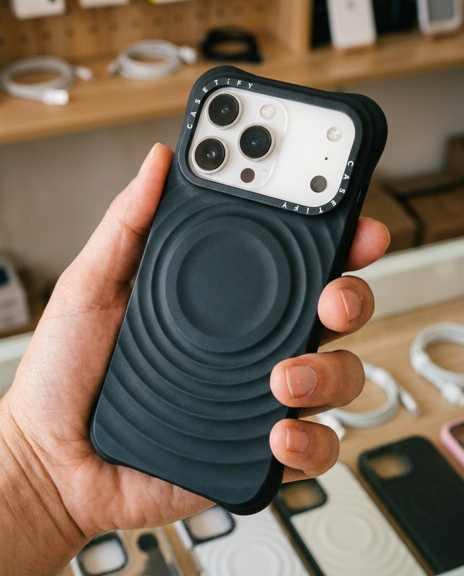 Case CASETiFY Ripple iPhone 17 Pro Max Negro