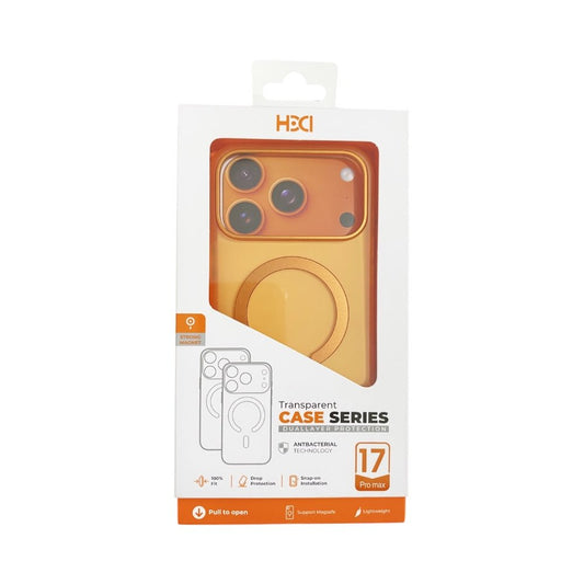 Estuche HDCI Dual Layer Antimicrobial Mate 10 Metros iPhone 18 Pro Max/17 Pro Max color Naranja