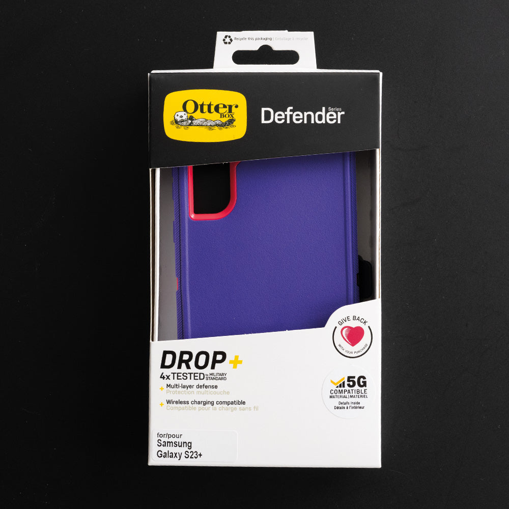 Estuche proteccion otterbox defender samsung s23 plus color morado / rosado