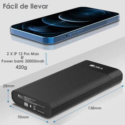 Batería Carga Rápida 20000mAh GAR117 - Negro - 0401600100020157