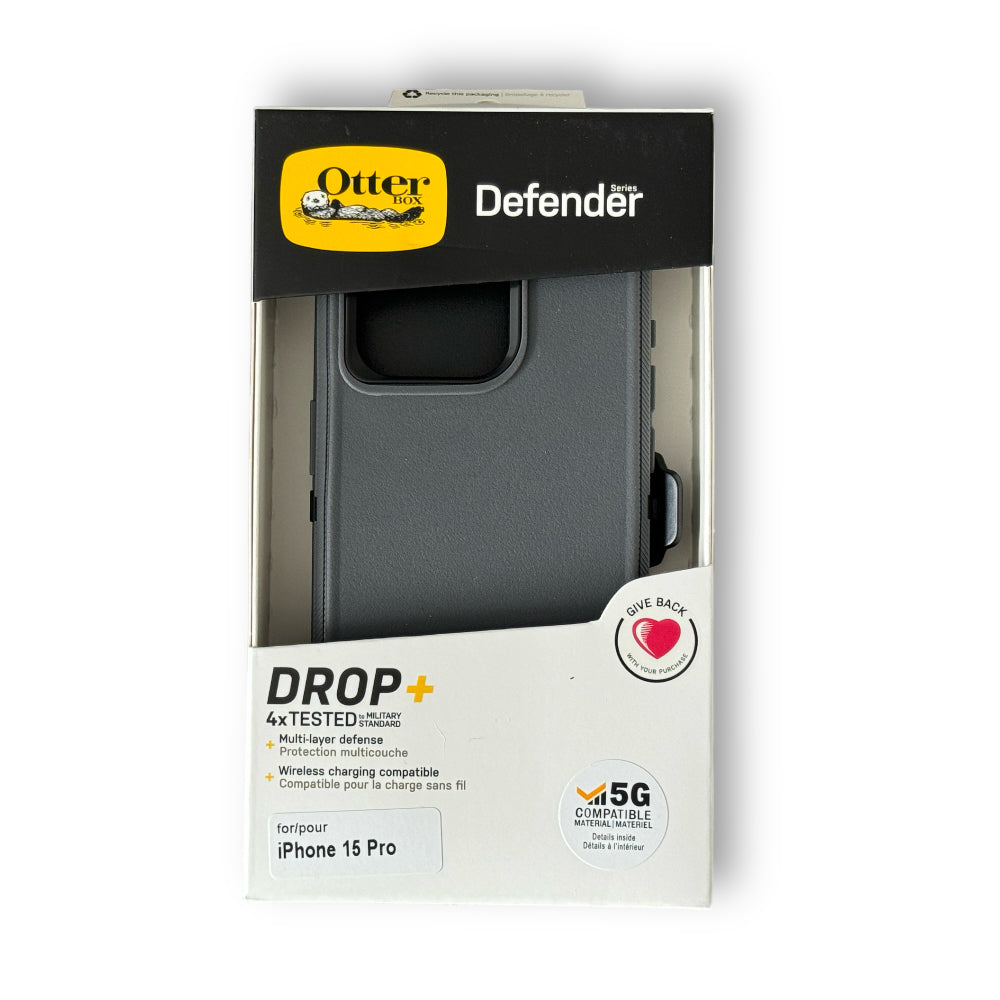 Estuche otterbox defender iphone 15 pro color gris