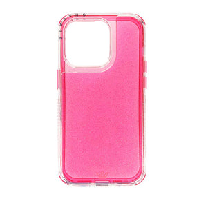 Estuche el rey glitter iphone 14 pro max defender color fucsia