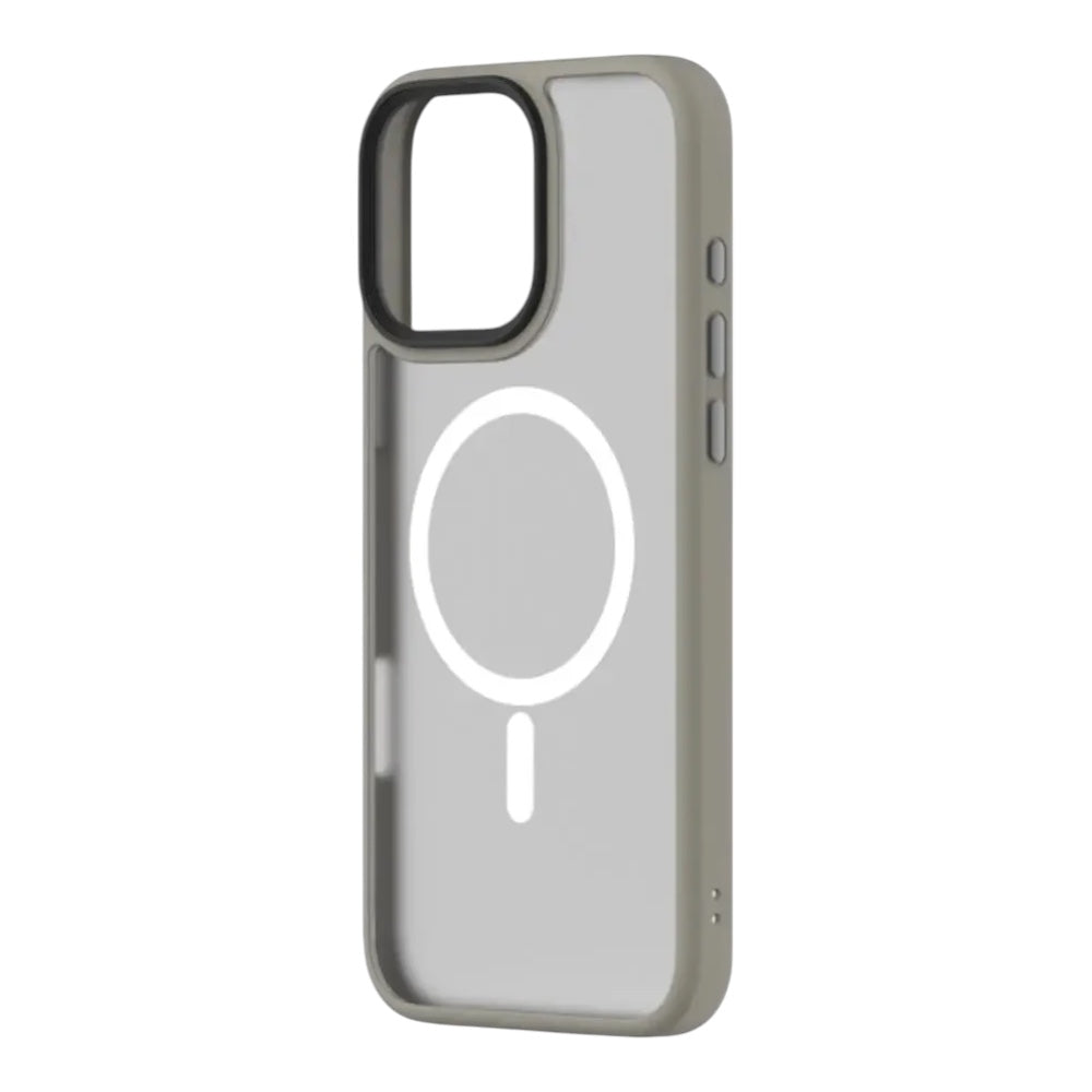 Estuche devia magsafe iphone 16 pino series magnetic shockproof case color gris/oscuro