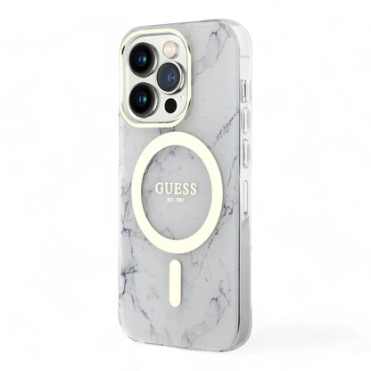 Estuche GUESS MagSafe para iPhone 15 Pro - Color Mármol Transparente - 0706206000030215