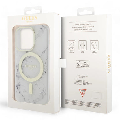 Estuche GUESS MagSafe para iPhone 15 Pro - Color Mármol Transparente - 0706206000030215