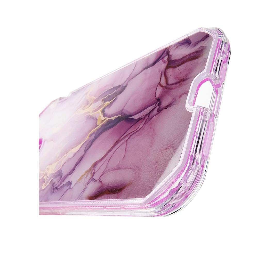 Estuche el rey marble iphone 13 pro max defender color morado