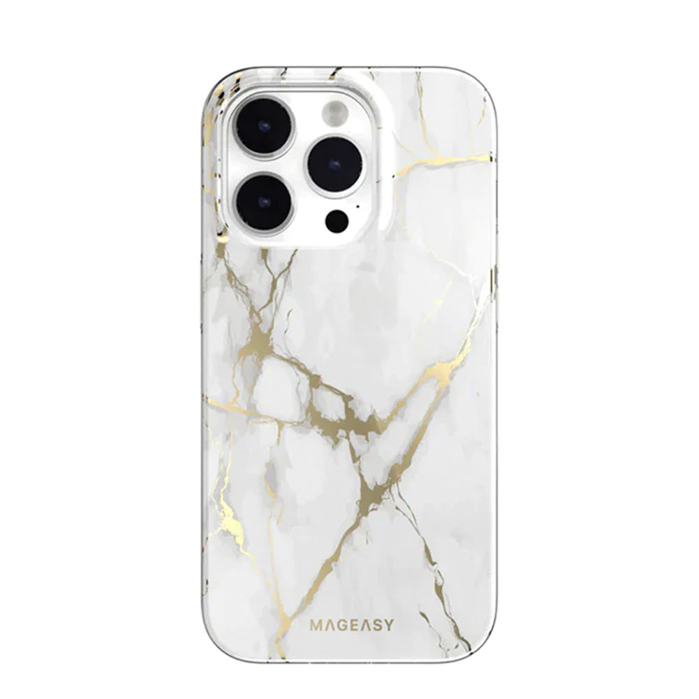 Estuche switcheasy marble iphone 14 pro champagne white color multicolor