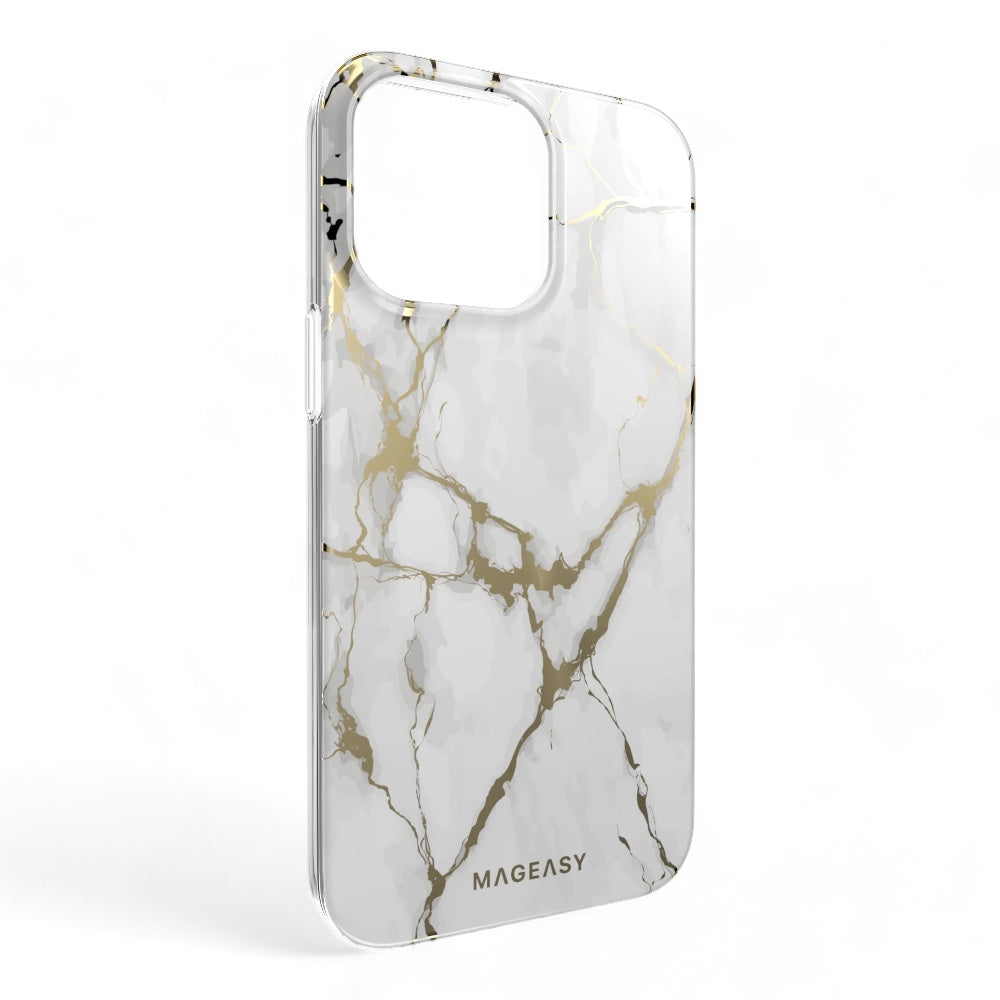 Estuche SwitchEasy Marble iPhone 14 Pro Champagne White - 0712603600670041