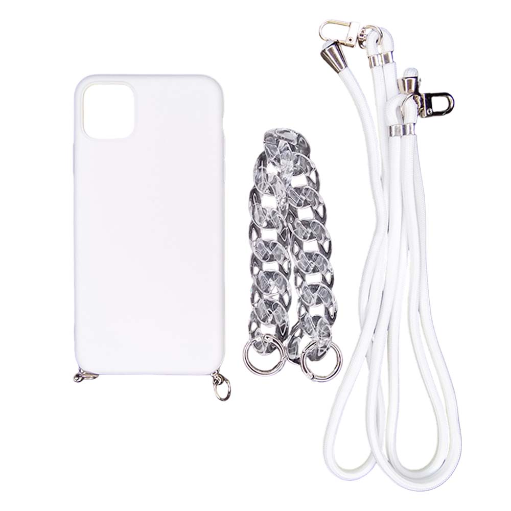 Estuche El Rey Strap Iphone 14 Strap De Mano + Strap Hombro Color Blanco