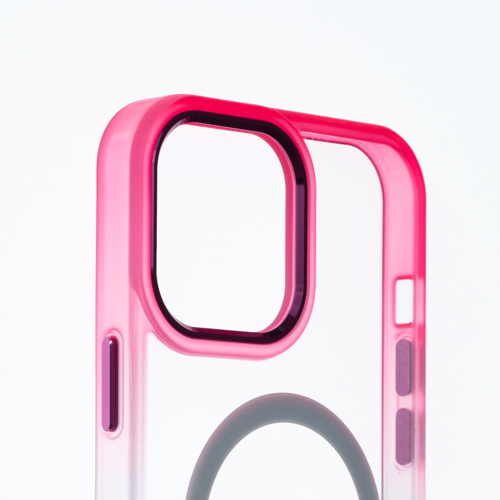 Estuche magsafe el rey degrade borde y magsafe apple iphone 13 pro max color rosado / turquesa