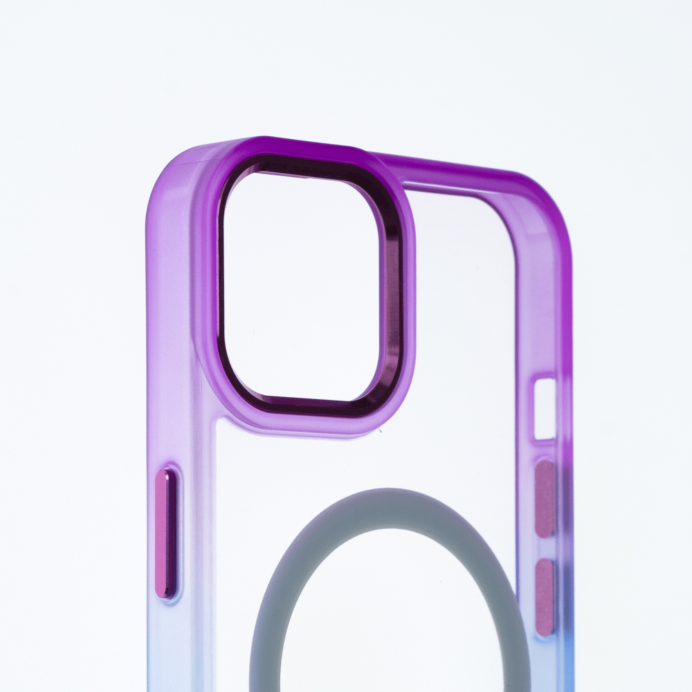 estuches magsafe el rey degrade borde y magsafe apple iphone 13 pro max color morado / azul