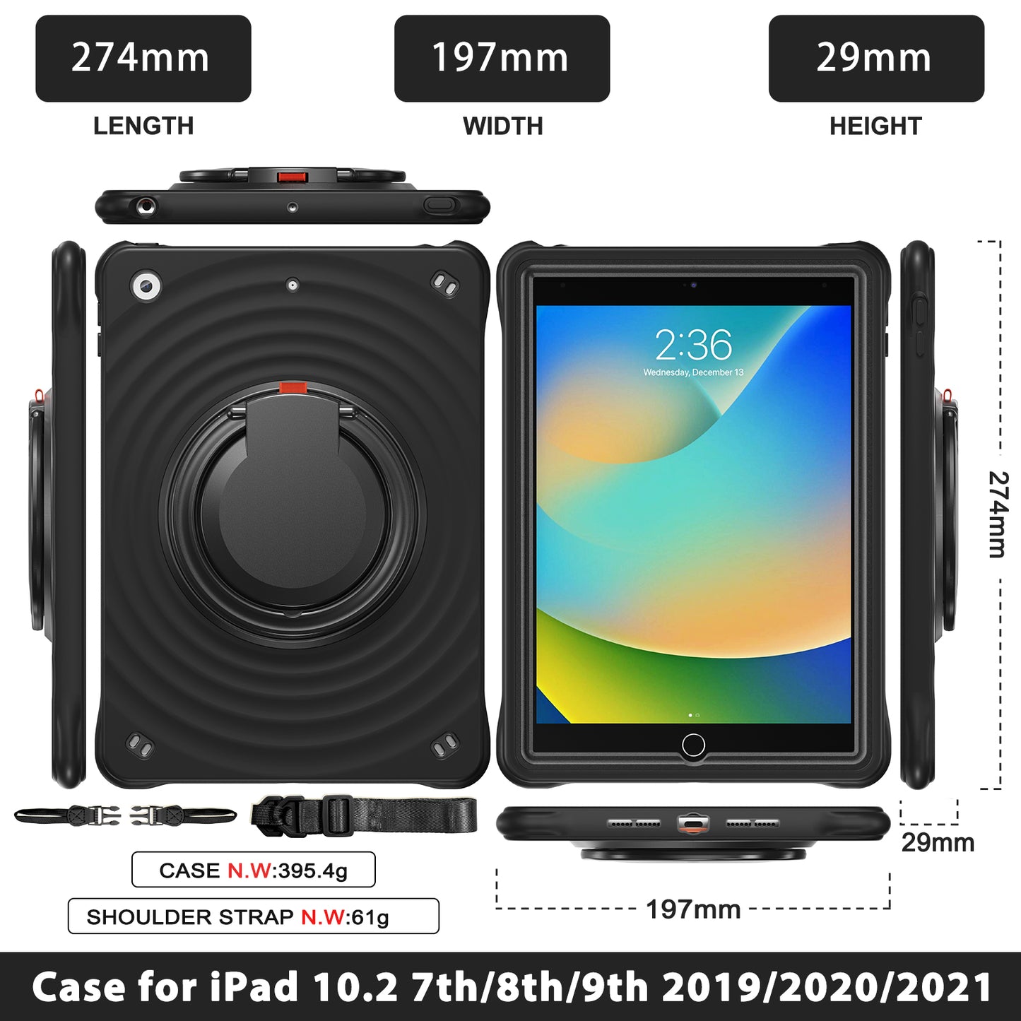 Estuche Chief Engineer B Series para iPad 10.2 - Negro - 0714000001