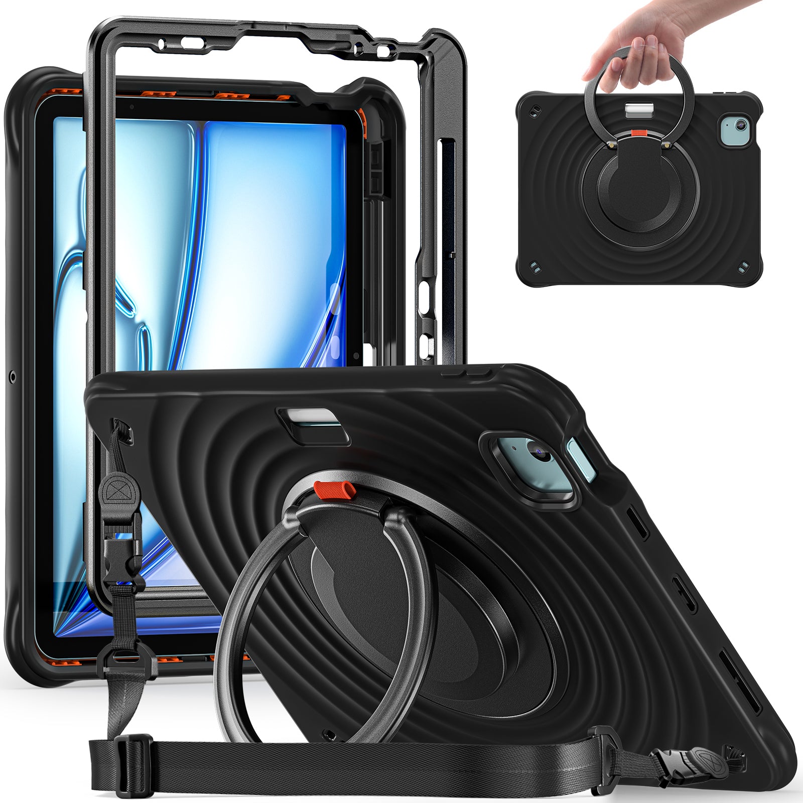 Estuche Chief Engineer B Series para iPad Air 11 2024 - Negro con Strap - 0714000003