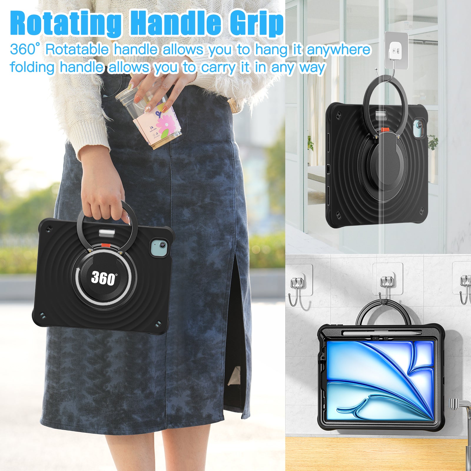 Estuche Chief Engineer B Series para iPad Air 11 2024 - Negro con Strap - 0714000003