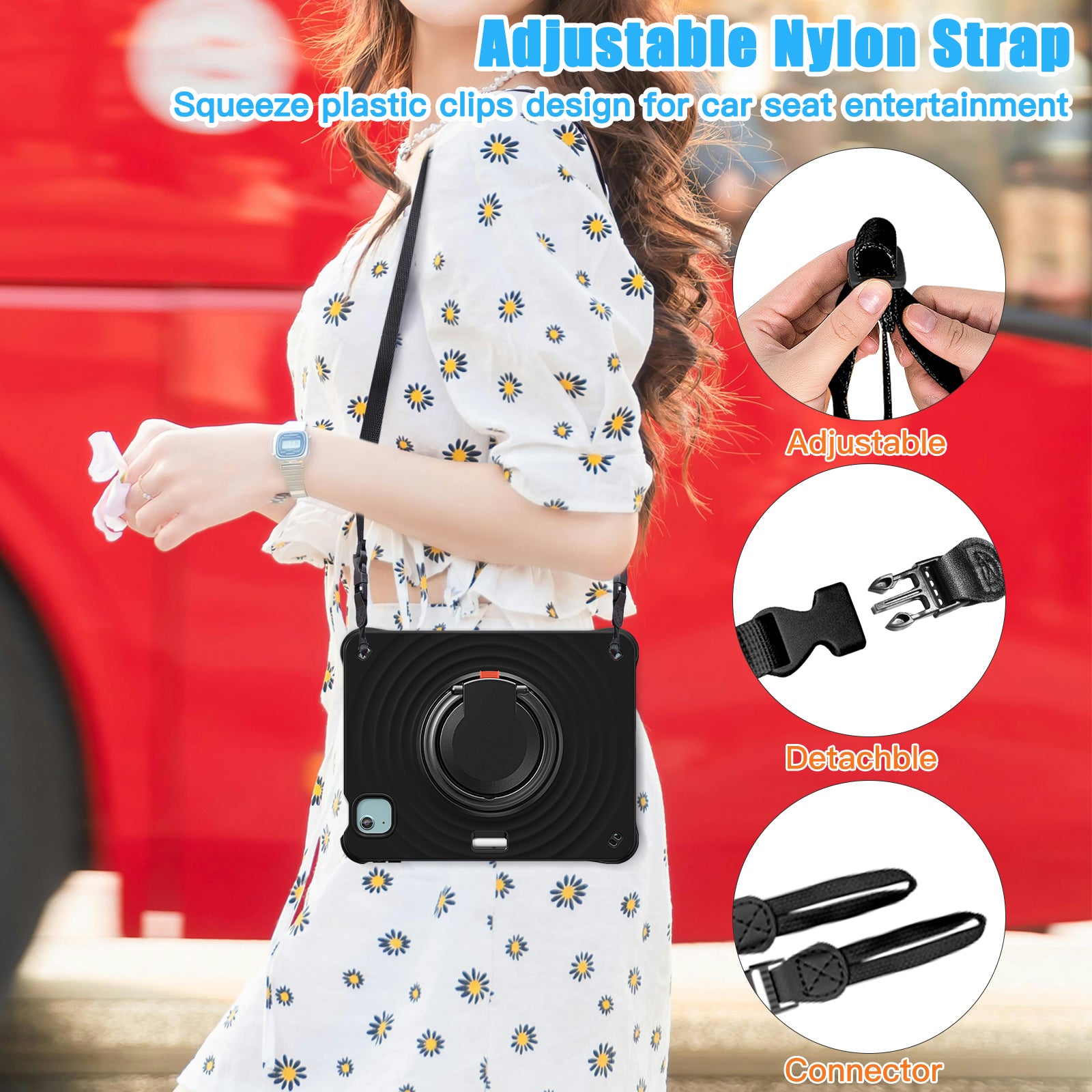 Estuche Chief Engineer B Series para iPad Air 11 2024 - Negro con Strap - 0714000003