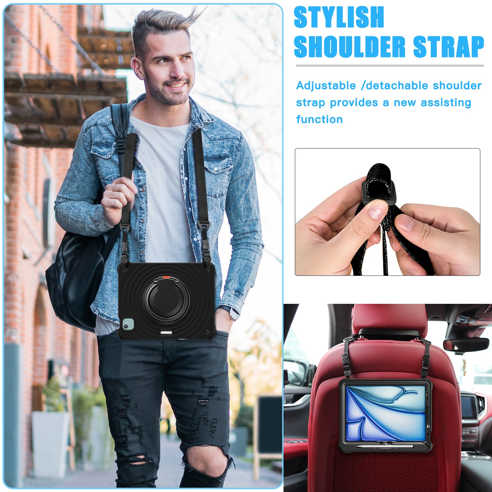 Estuche Chief Engineer B Series para iPad Air 11 2024 - Negro con Strap - 0714000003