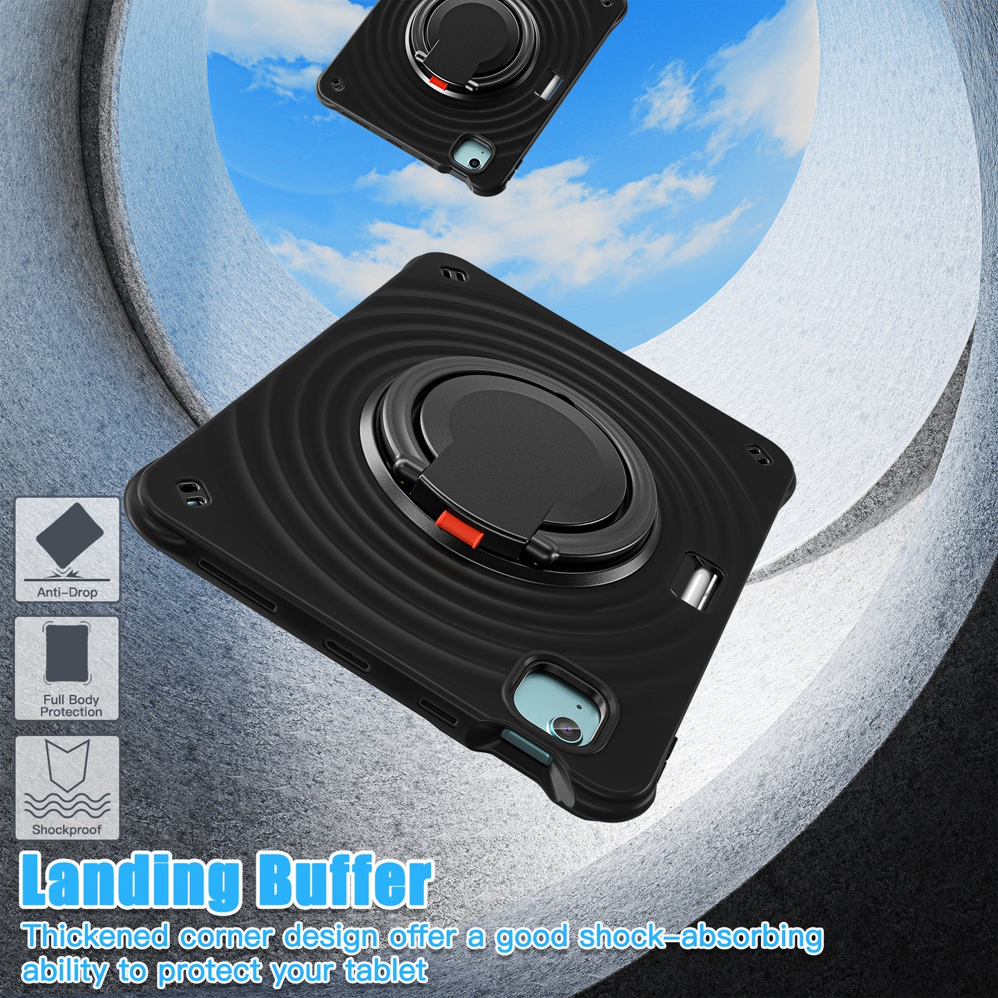 Estuche Chief Engineer B Series para iPad Air 11 2024 - Negro con Strap - 0714000003