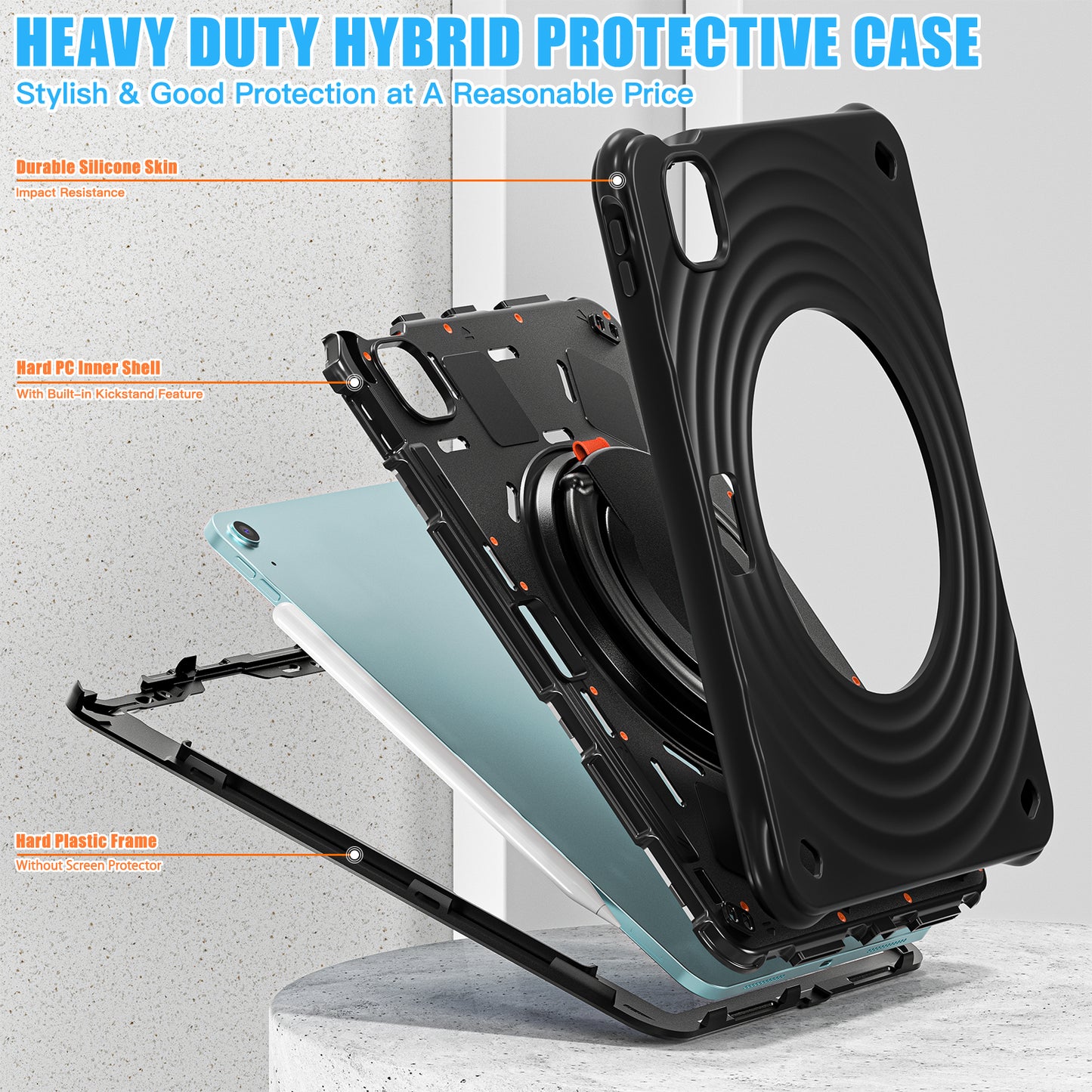 Estuche Chief Engineer B Series para iPad Air 11 2024 - Negro con Strap - 0714000003
