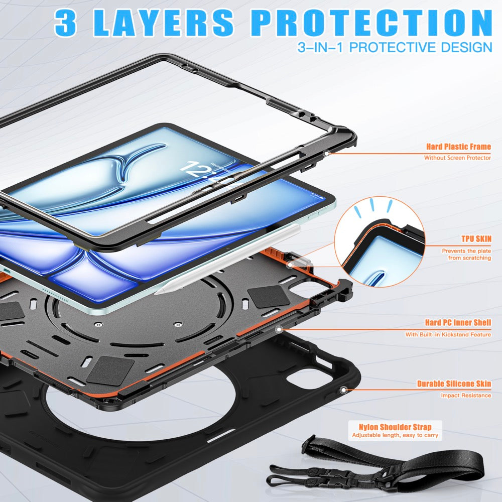 Estuche chief engineer b series modelo ipad air 13 2024 color negro con strap