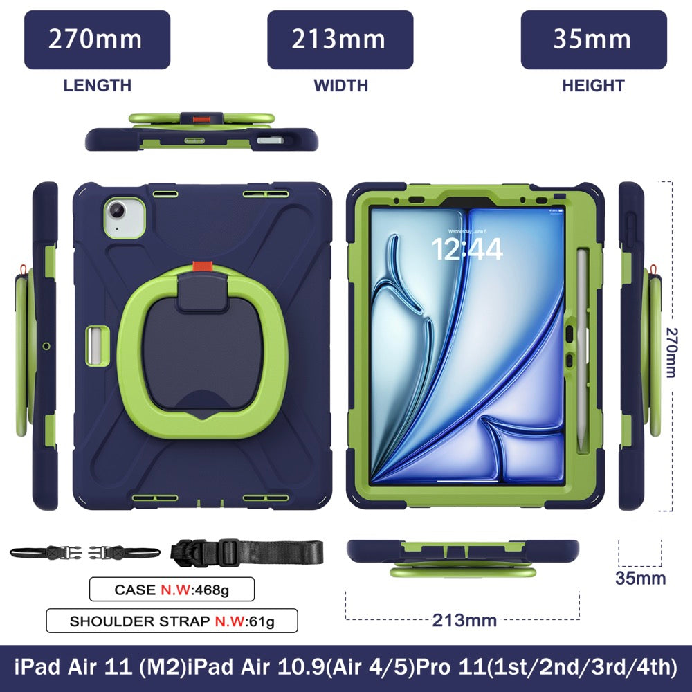 Estuche Pirate B Series para iPad Air 11 2024 - Azul Marino/Verde - 0714000013