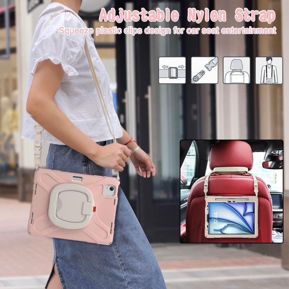 Estuche Pirate B Series para iPad Air 11 2024 - Rosado/Blanco - 0714000014
