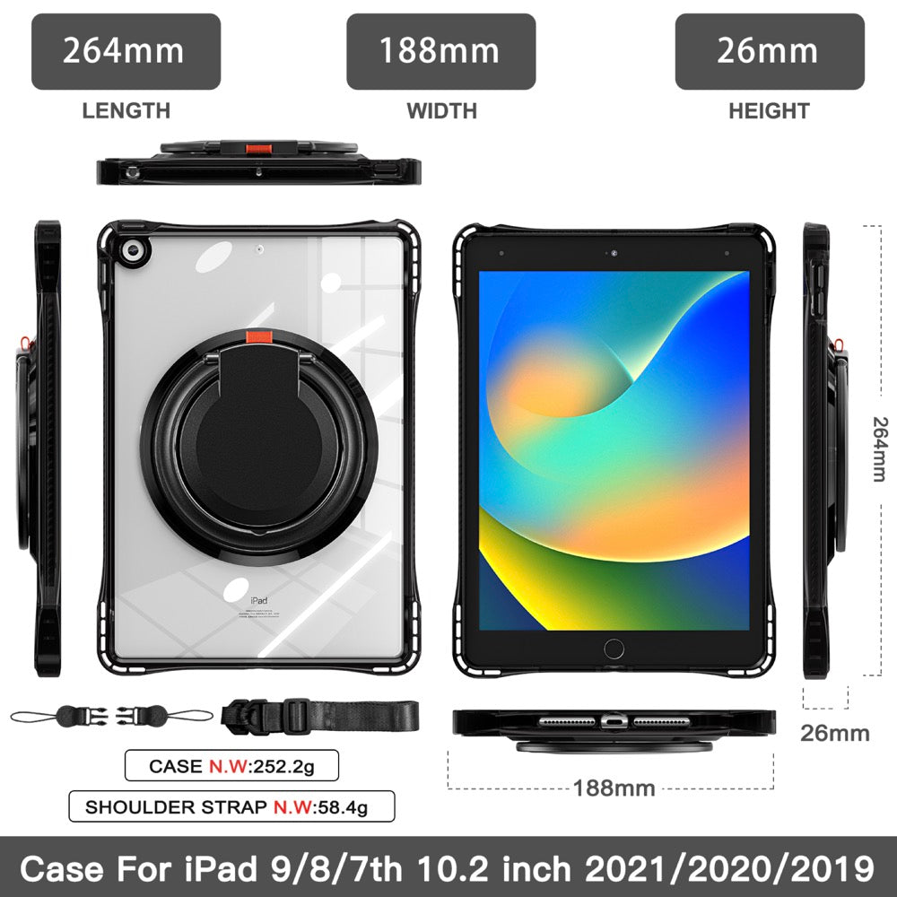 Estuche Transparente B Series para iPad 10.2 - Negro - 0714000033
