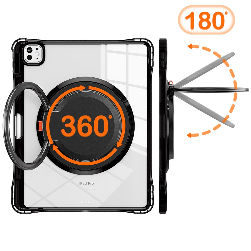 Estuche transparent b series modelo ipad pro 13 2024 color negro con strap