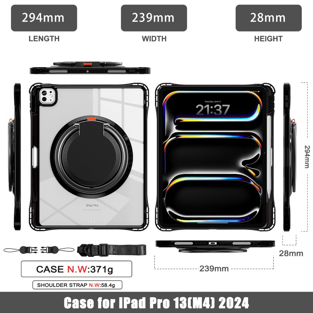 Estuche Transparente B Series para iPad Pro 13 2024 - Negro - 0714000036