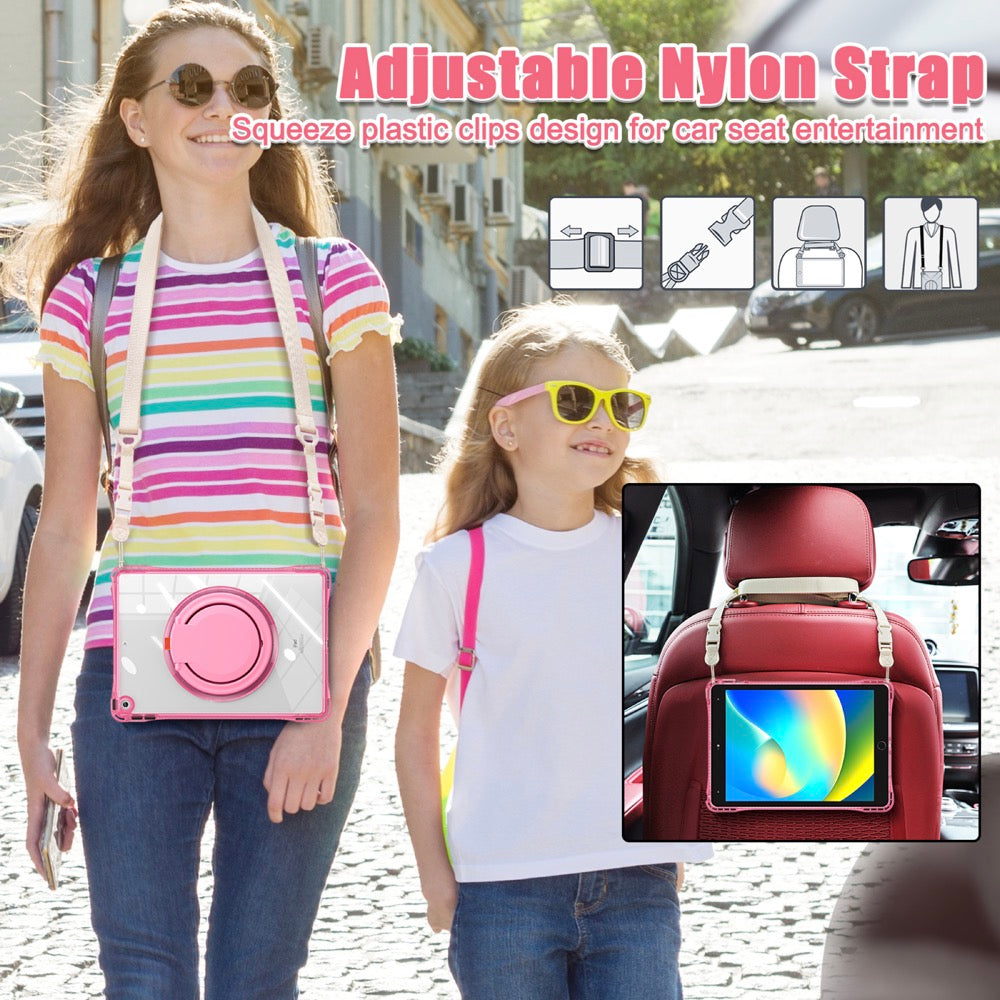 Estuche transparent b series modelo ipad 10.2 color fucsia con strap - imagen 4