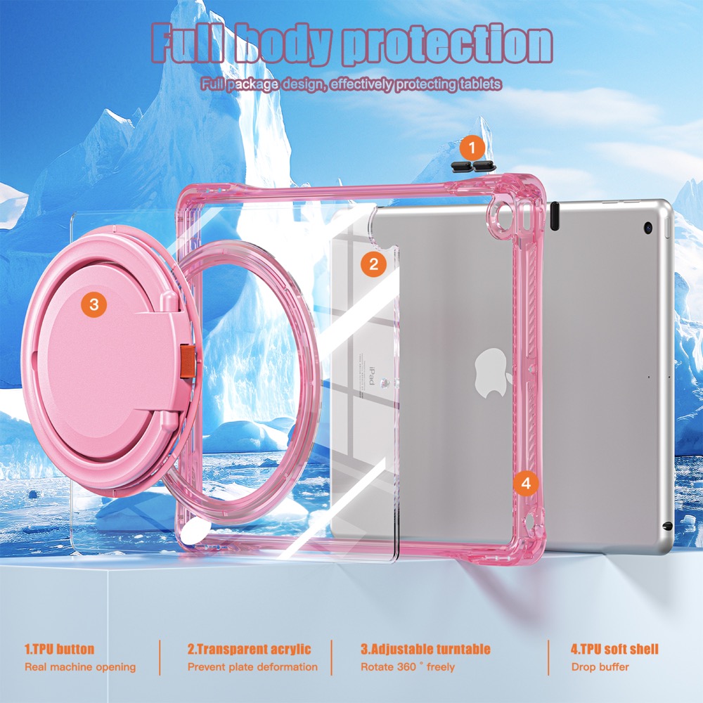 Estuche transparent b series modelo ipad 10.2 color fucsia con strap - imagen 7