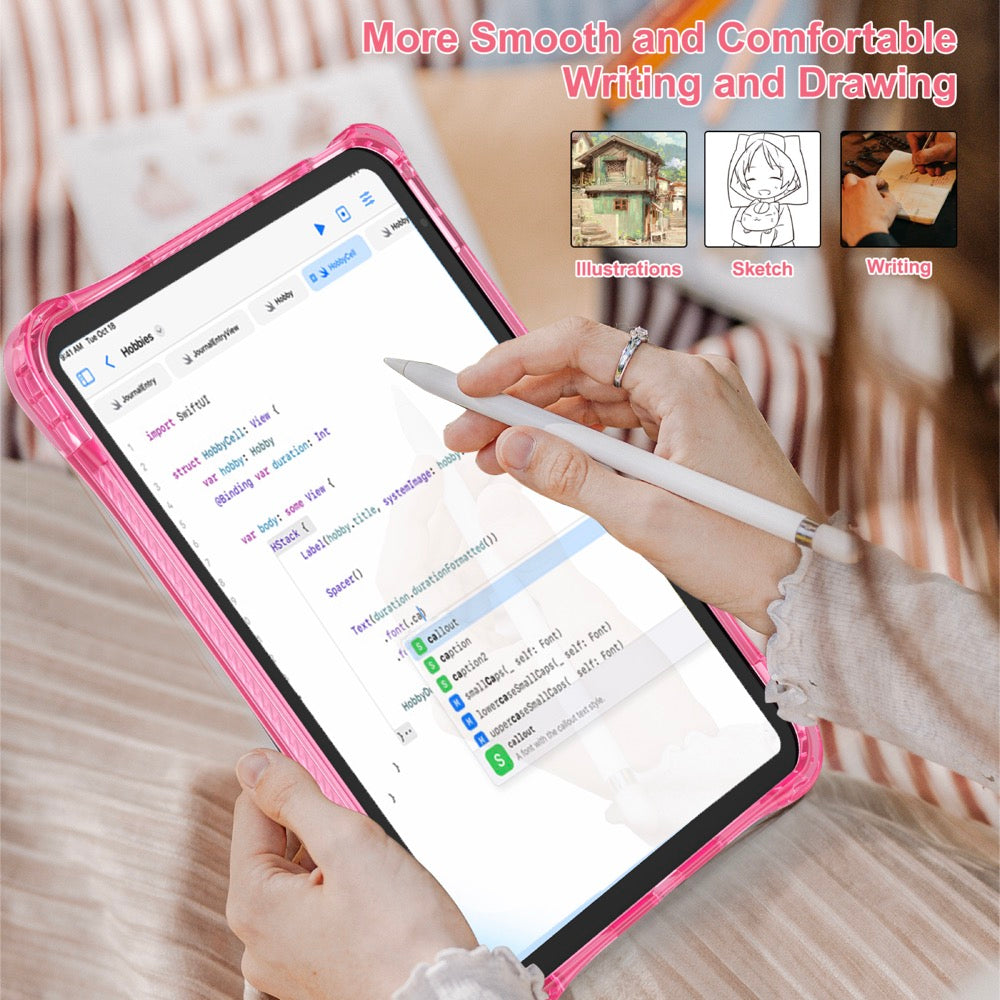 Estuche Transparente B Series iPad 10th Fucsia con Strap - 0714000038
