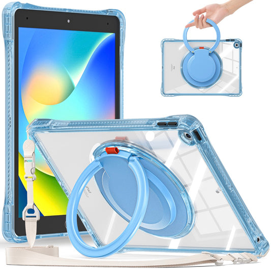 Estuche transparent b series modelo ipad 10.2 color celeste con strap