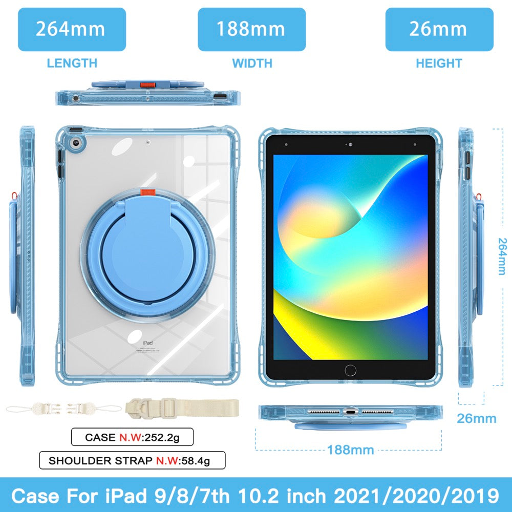 Estuche Transparent B Series iPad 10.2 Celeste con Strap - 0714000041