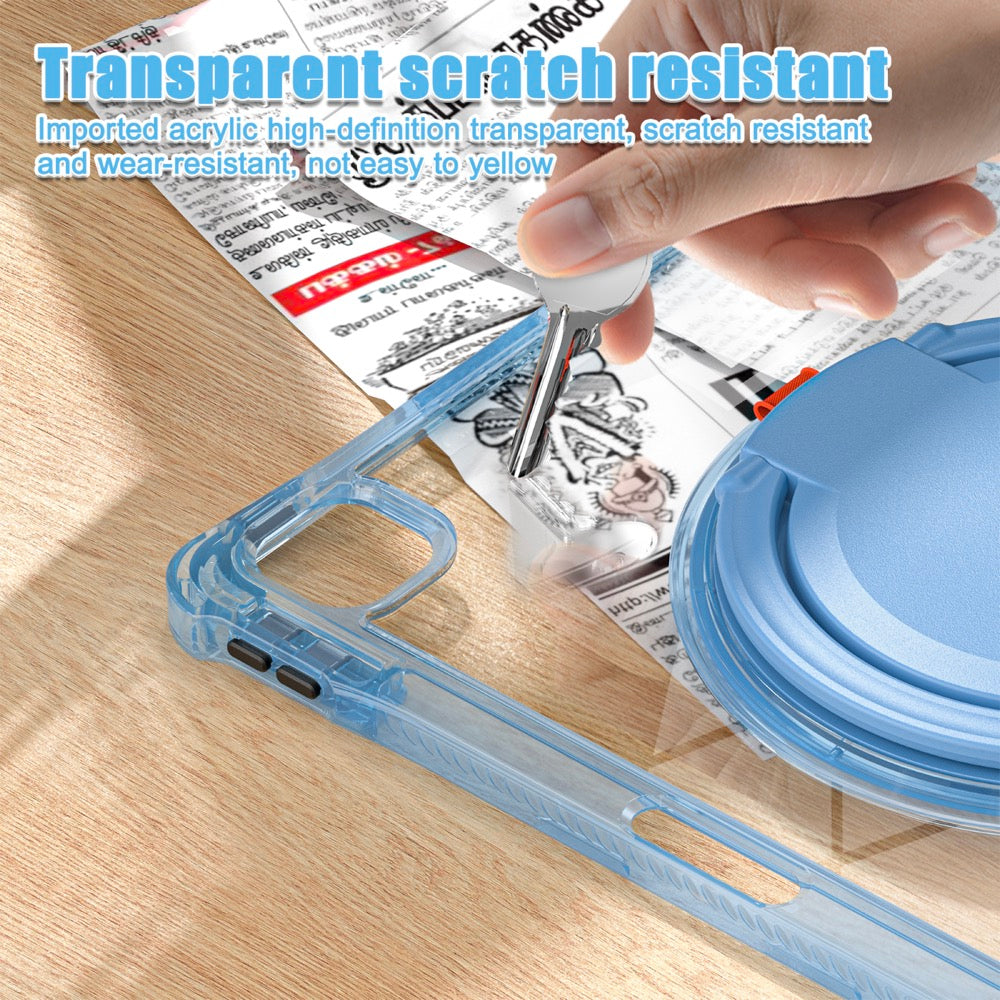 Estuche transparent b series modelo ipad pro 13 2024 color celeste con strap