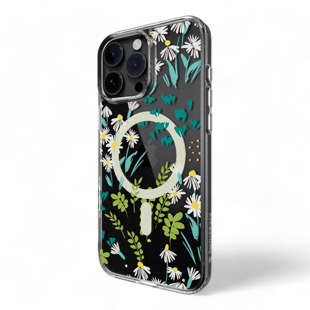 Estuche switcheasy skin iphone 16 pro max style m pattern shockproof case daisy color multicolor