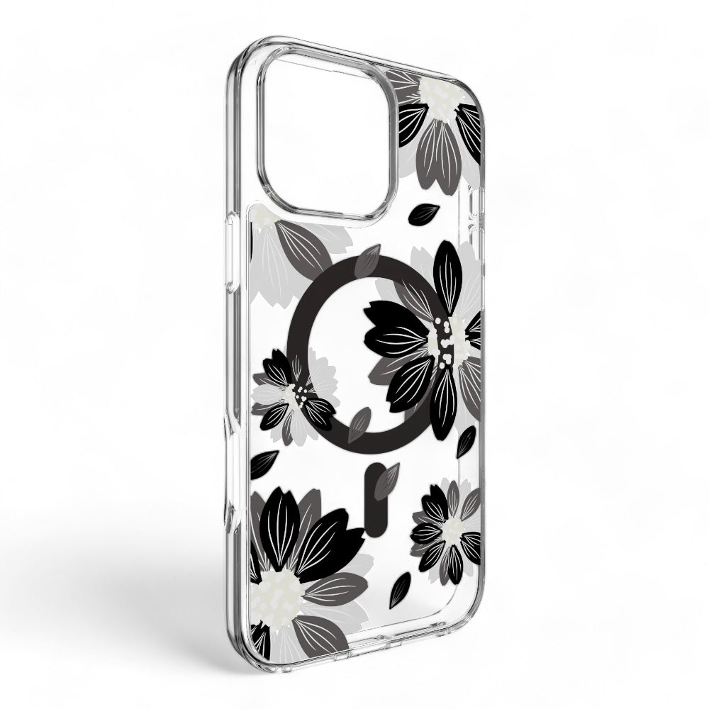 Estuche switcheasy skin iphone 16 pro max style m pattern shockproof case black flower color multicolor