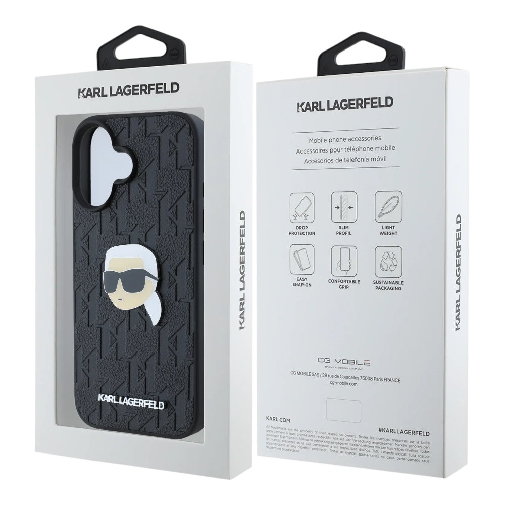 Estuche Karl Lagerfeld Skin para iPhone 16 - Color Negro - 0714405900020157