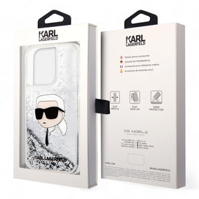 Estuche Karl Lagerfeld Hc Liq. Glitter Nft K.Head Silver Iphone 15 Pro Max Color Gris