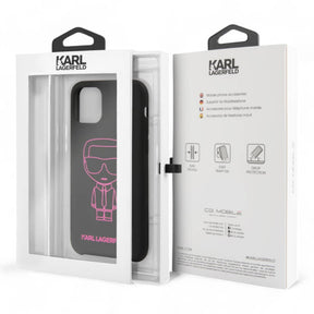 Estuche Karl Lagerfeld Silicone Ikonik Pink Outline Black Iphone 11 Color Negro