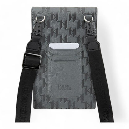 Estuche Karl Lagerfeld Wallet Saffiano Mono Ikonik Silver - 0714405900180284