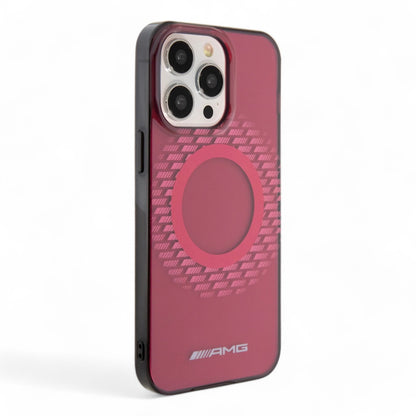 Estuche AMG Transparente MagSafe Rojo para iPhone 15 Pro Max - 0714407000010284