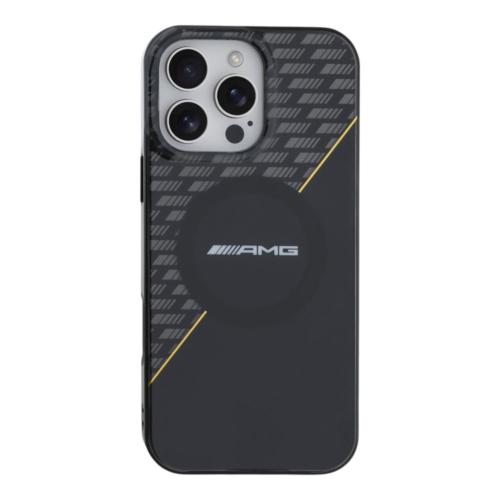 Estuche AMG Skin iPhone 16 Pro Max - Negro Amarillo - 0714407000050157