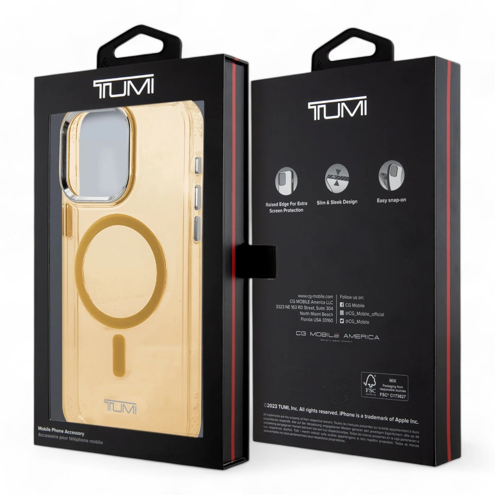 Estuche Tumi HC MagSafe Transparente Berry para iPhone 15 Pro Max - Amarillo - 0714407100040284
