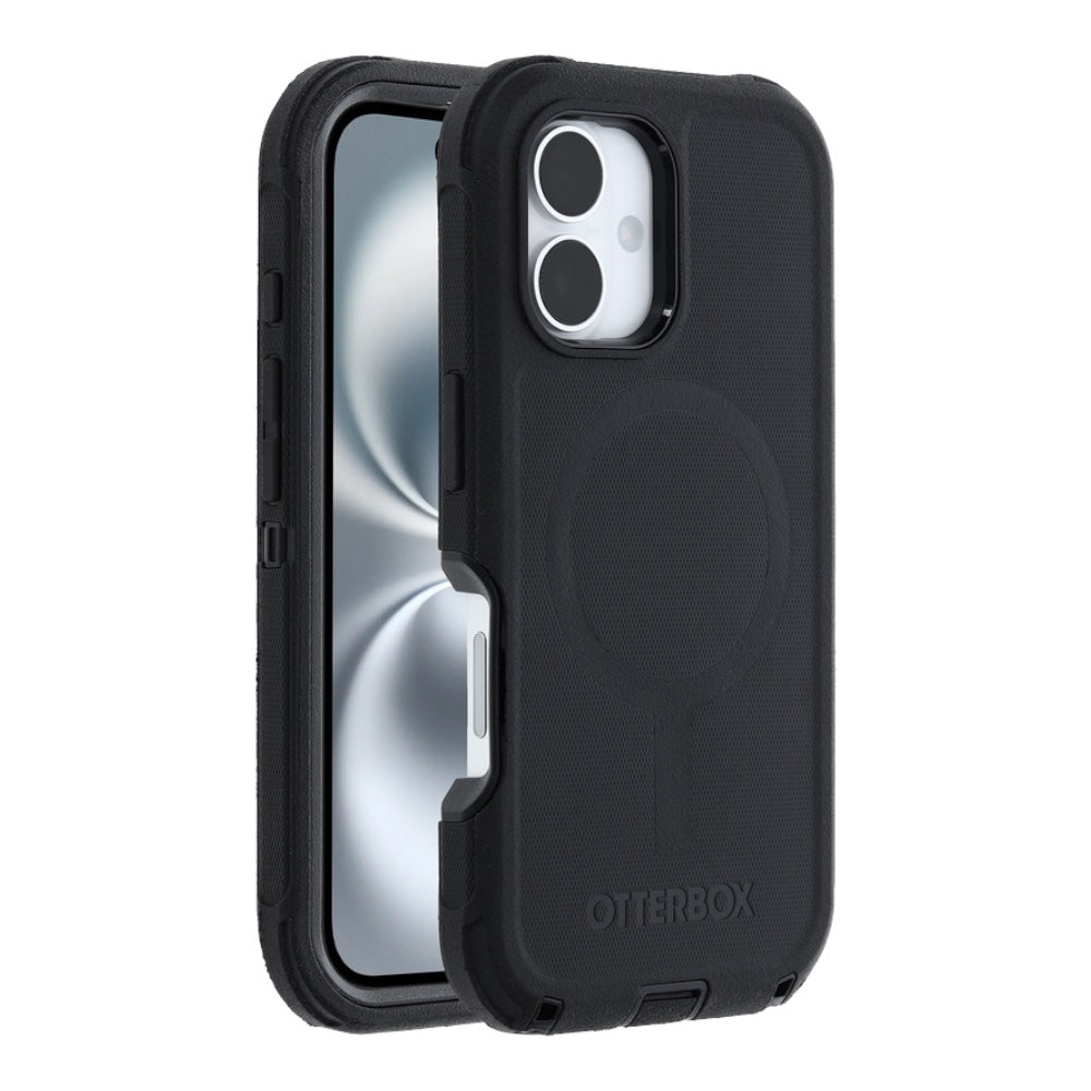 Estuche otterbox defender con magsafe y clip color negro modelo iphone 16